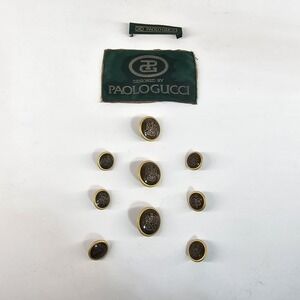 Paolo Gucci Gold Tone 9 Replacement Buttons Naval Captains Dinner Coat Blazer